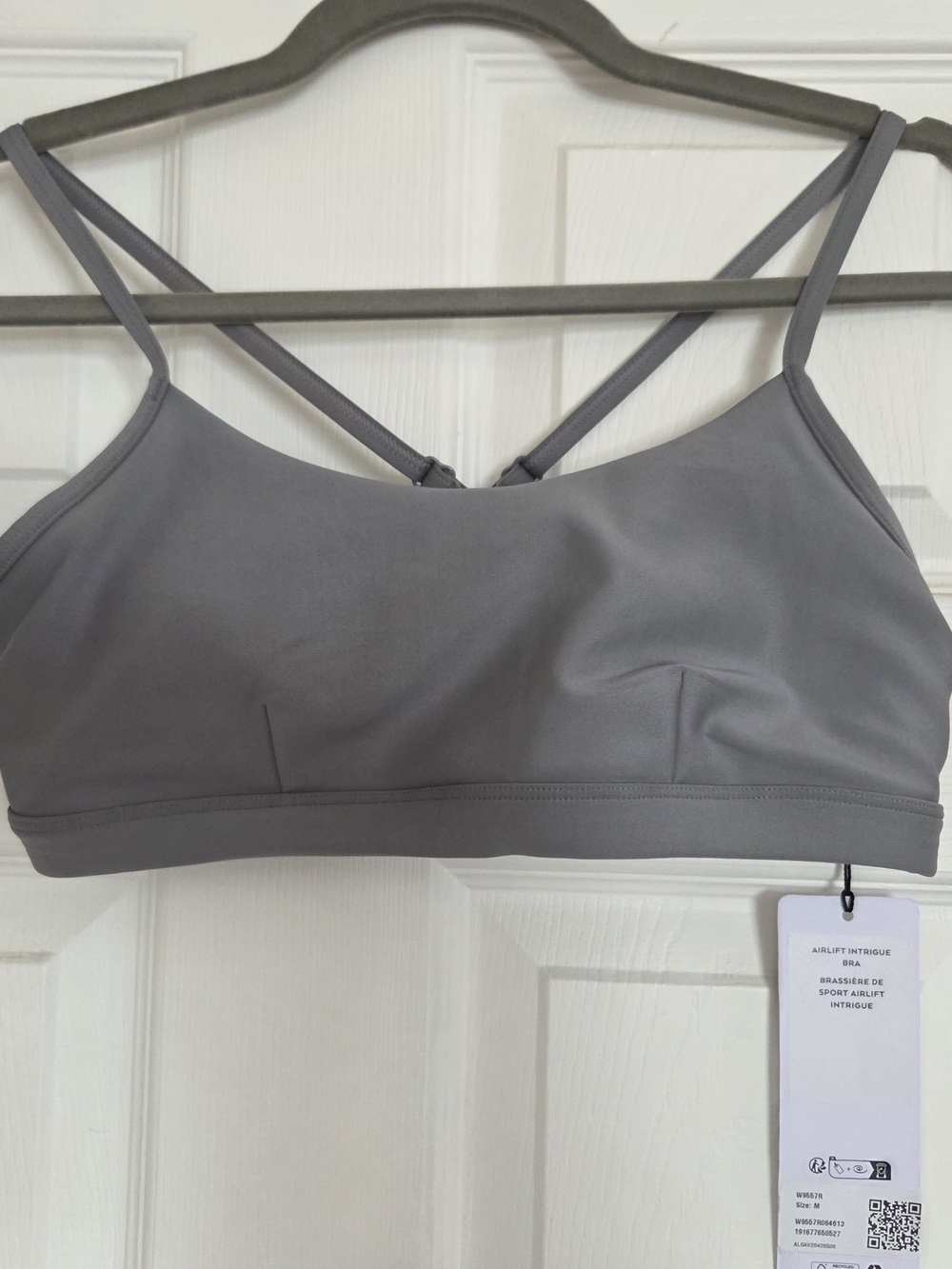 ALO Yoga Lunar Grey Strappy Sports Bra